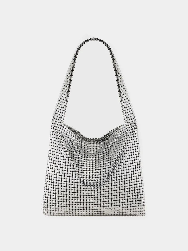 GOLD PIXEL METALLIC TOTE BAG