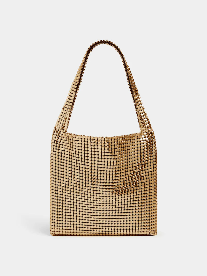GOLD PIXEL METALLIC TOTE BAG