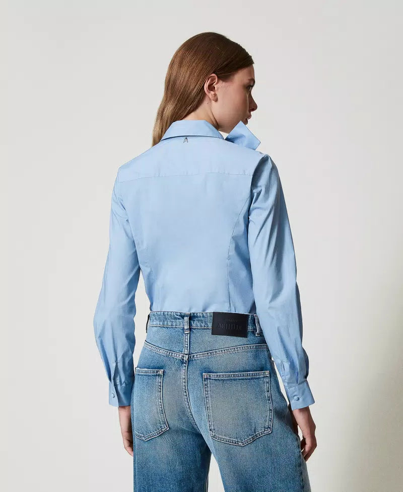 Poplin shirt with bow