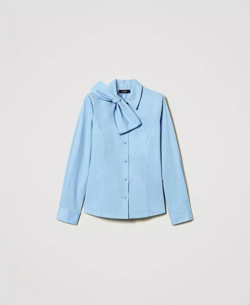 Poplin shirt with bow