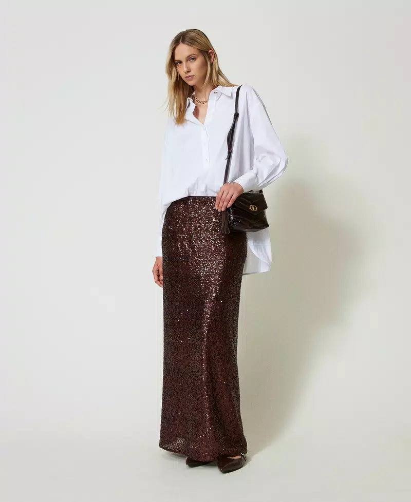 Full sequin long skirt