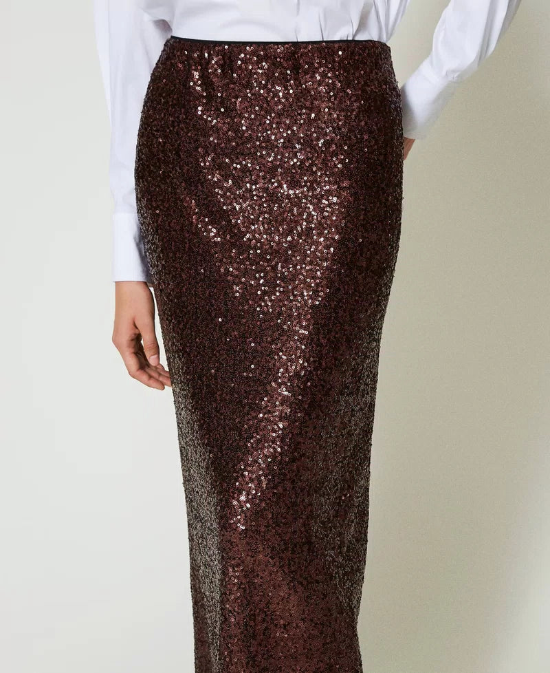 Full sequin long skirt