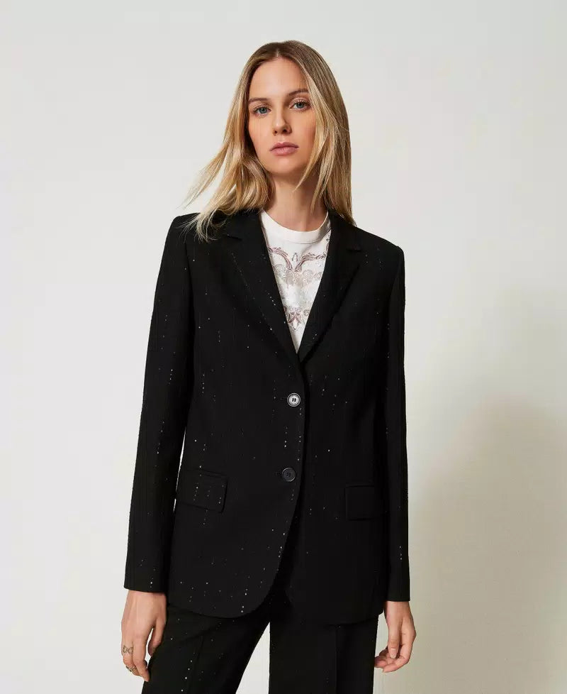 Cloth blazer with sequins