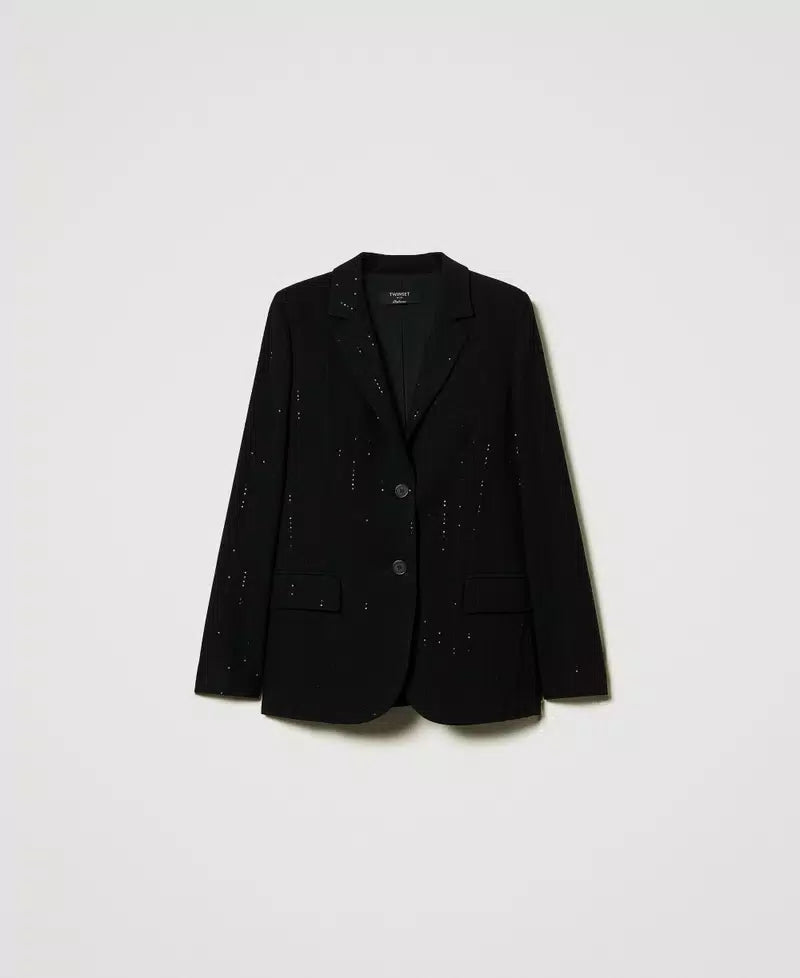 Cloth blazer with sequins