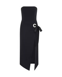 WRAP SKIRT EMBR MIDI DRESS