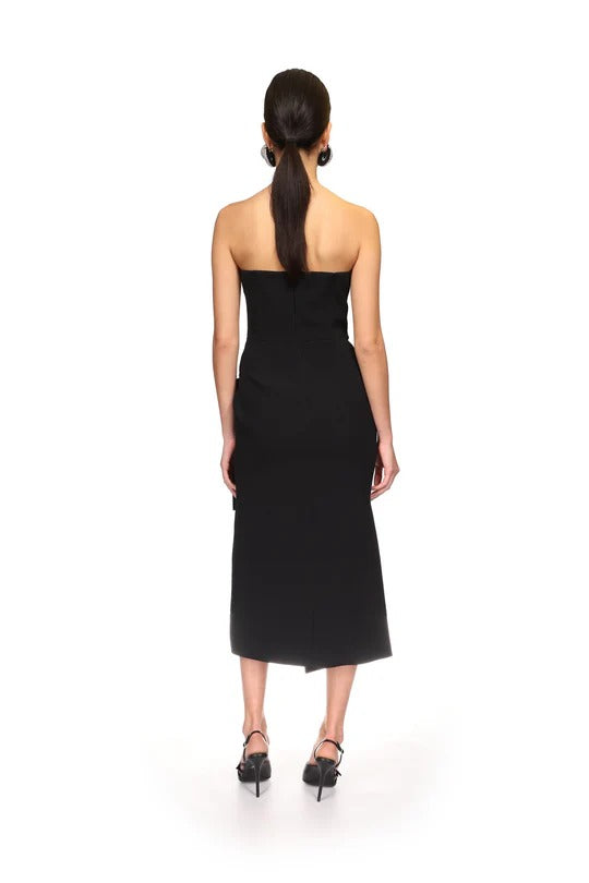 WRAP SKIRT EMBR MIDI DRESS