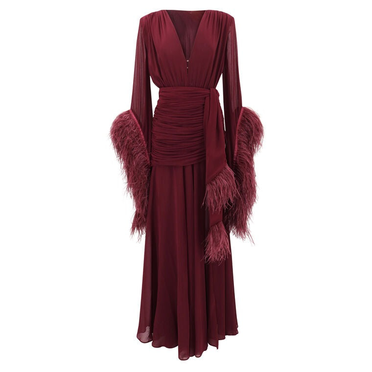 Geisha Burgundy Gown