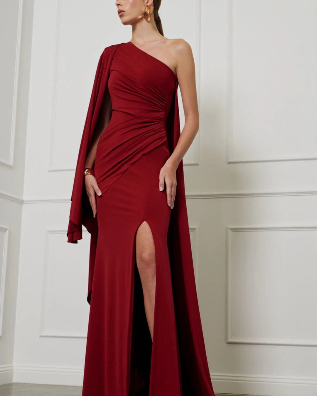 Ruche Cape Gown