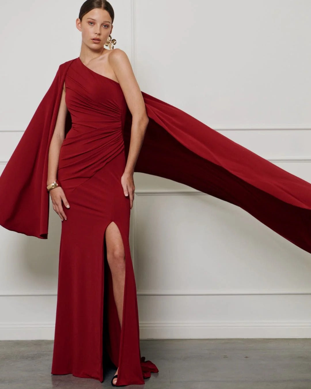 Ruche Cape Gown