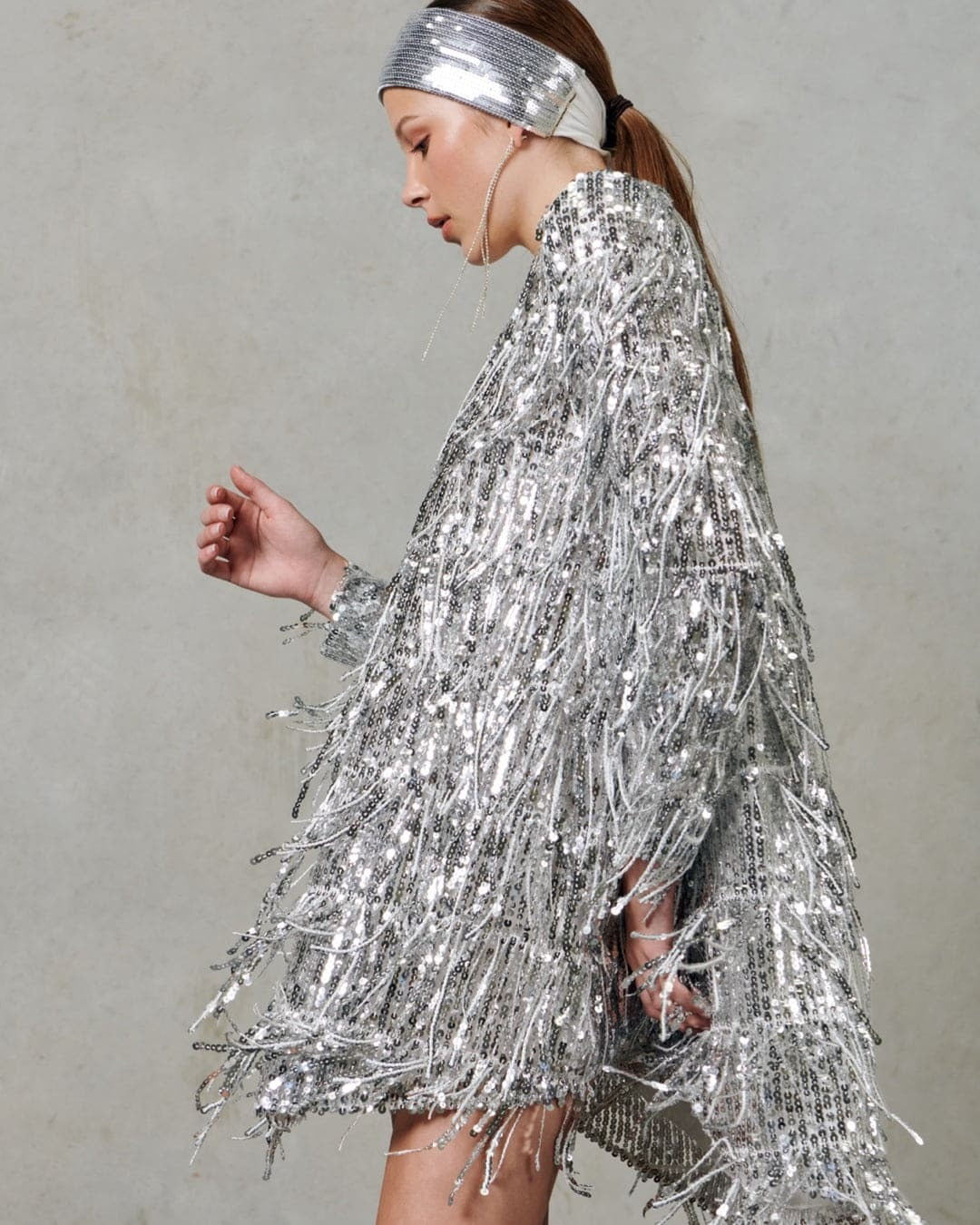 Silver Tassel Mini Dress
