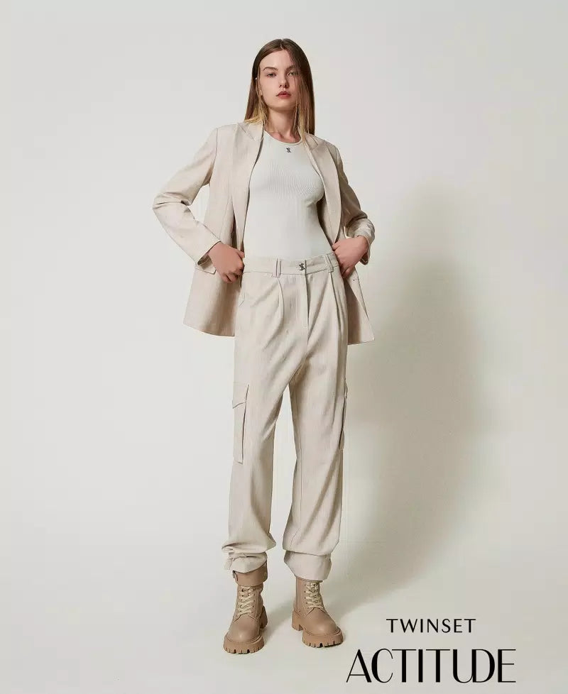 MYFO cargo trousers with embroidery
