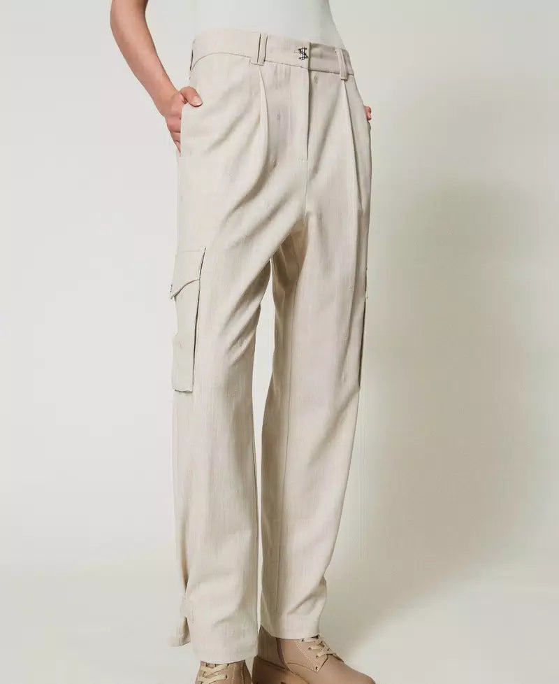 MYFO cargo trousers with embroidery