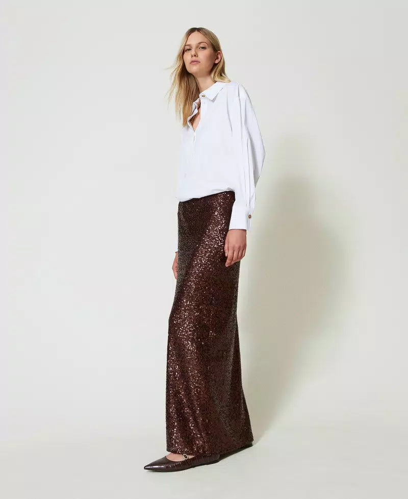 Full sequin long skirt