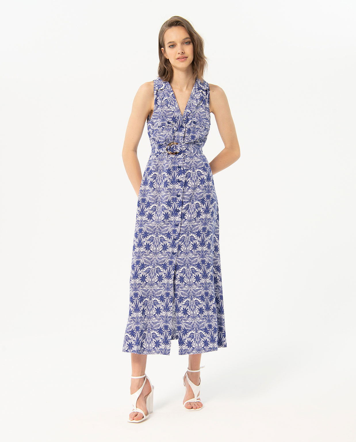 LONG SLVLS SHIRT DRESS