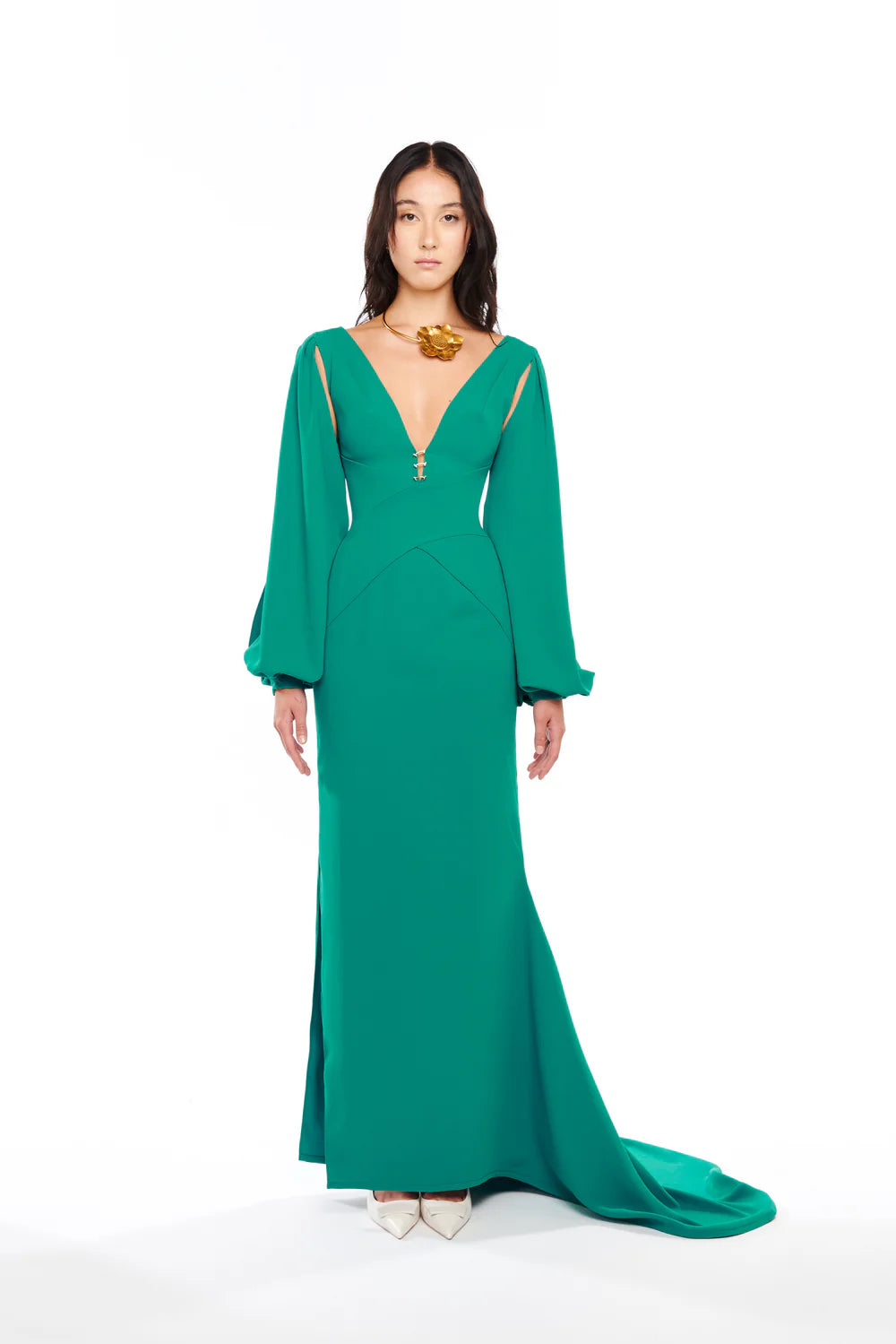 V-NECK MAXI DRESS