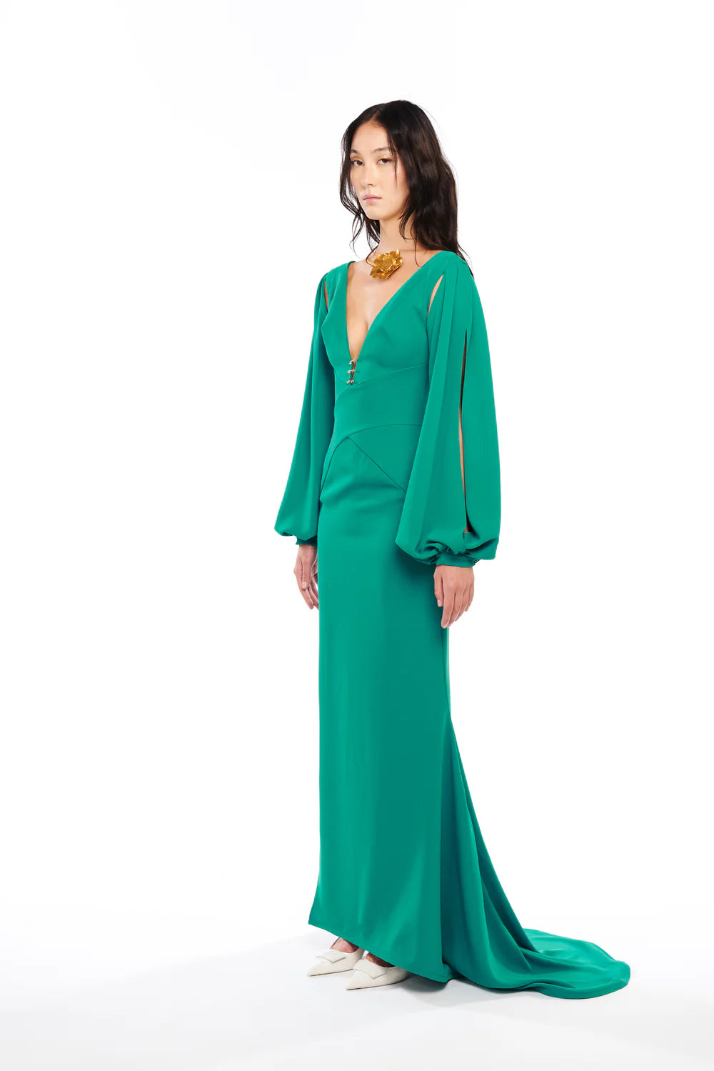 V-NECK MAXI DRESS