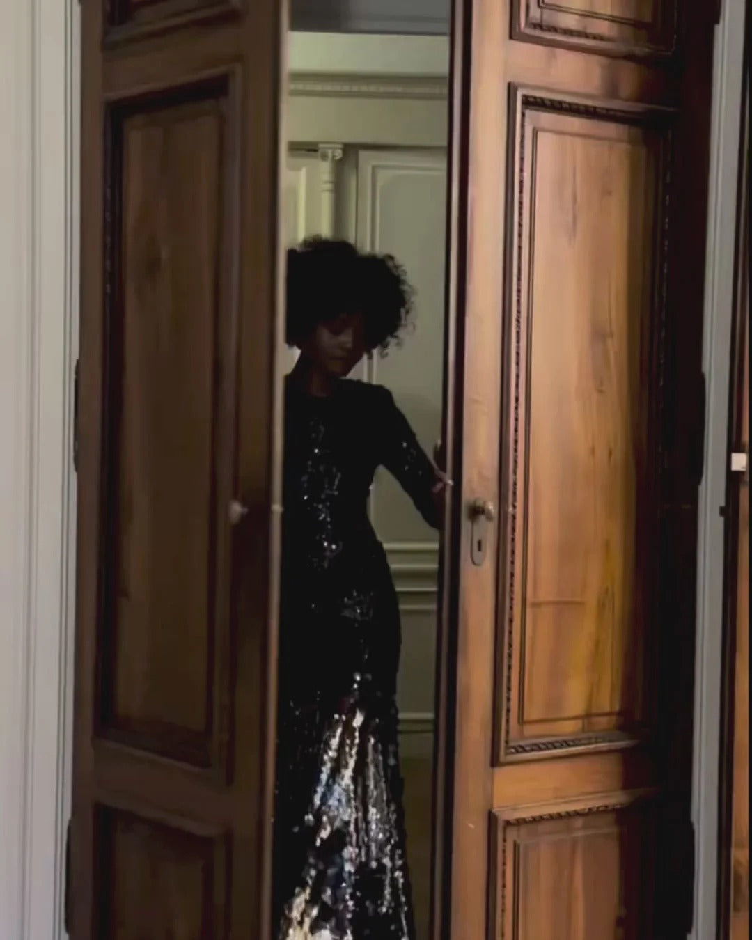 Confetti Sequin Cutaway Gown