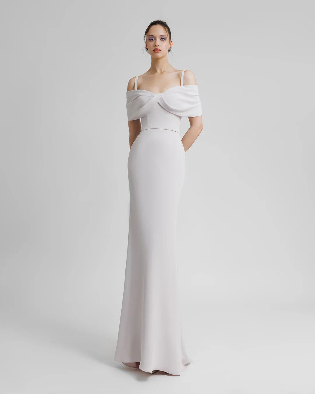 Light Lilac Dress With A Bow-Like Neckline