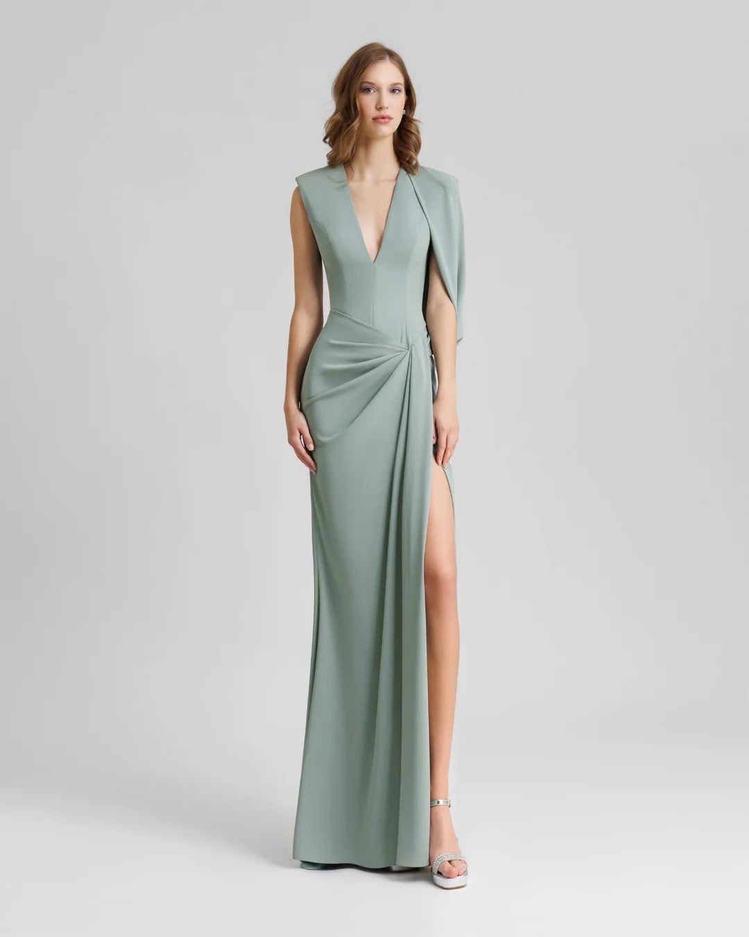 Long Dress With Bolero-Like Sleeve