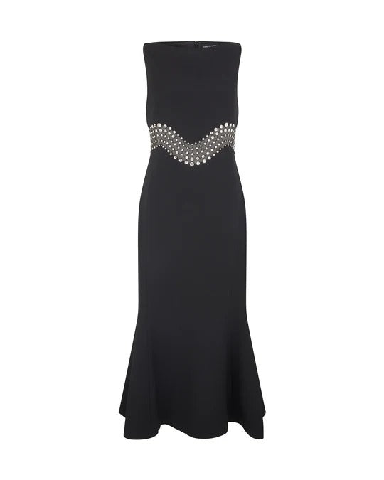 WAVE EMBR DETAIL DRESS